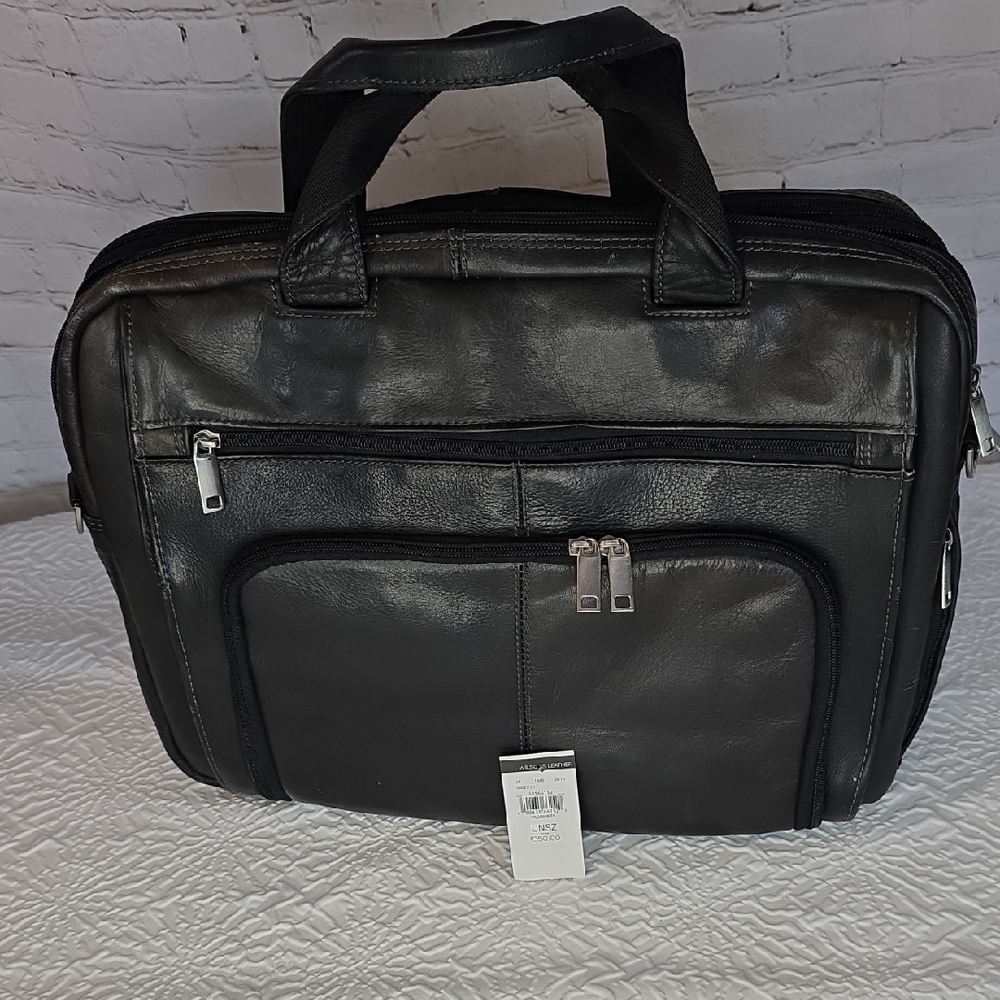 Wilsons Leather Black Laptop‎ Bag